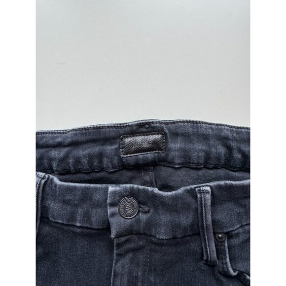 MOTHER The Looker Ankle Fray Blackbird Cropped Mid Rise Skinny Jeans, Size 27 - Picture 13 of 16